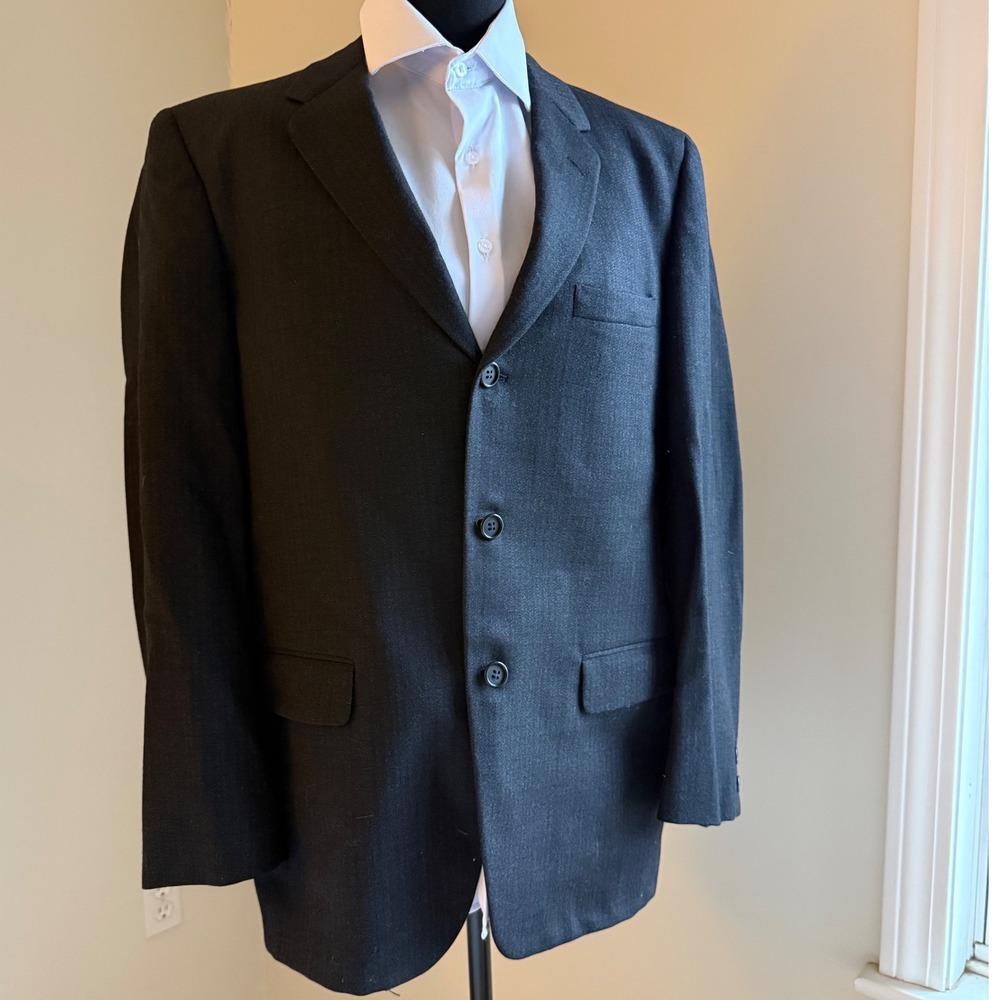 Vtg Thread & Thimble Norwood Clothes Blazer Mens 46 Wool 3 Button USA Tailored